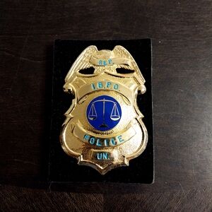 Vintage Gold and Blue Police Badge